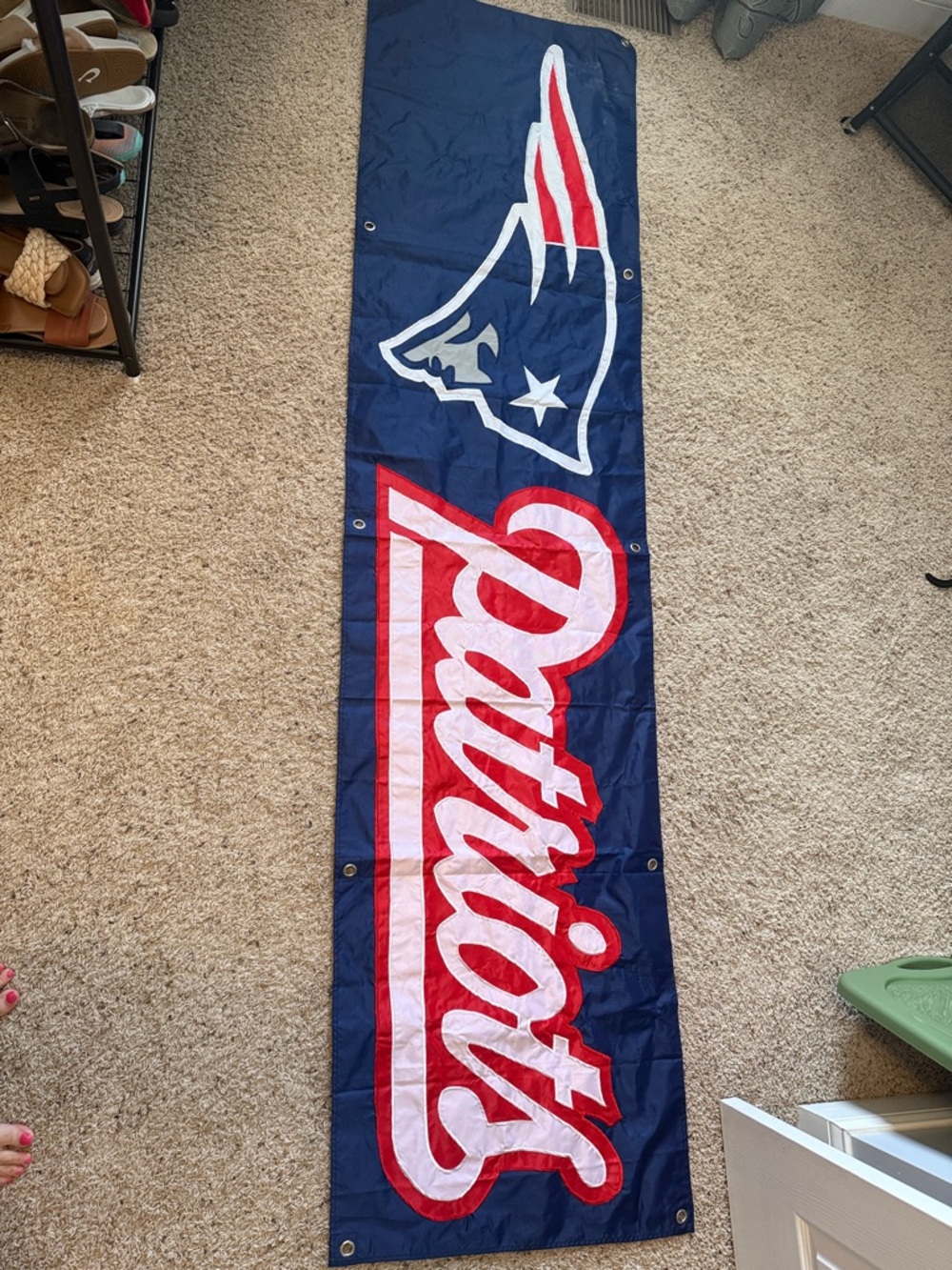 Navy Blue and Red Banner - Official Team Design 95x24 nylon